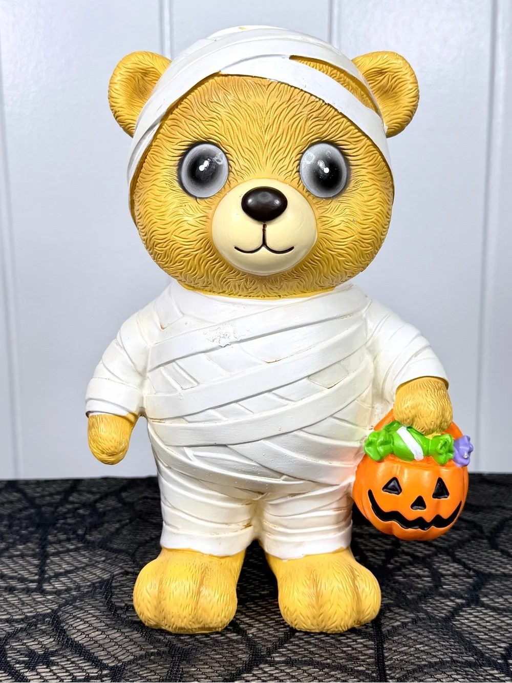 NEW Trick-or-Treating Mummy Bear Halloween Figurine